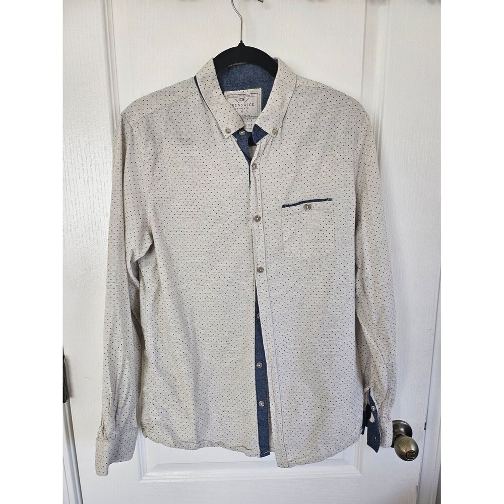 Cotton On Cream Button-Up Shirt with Navy Accents